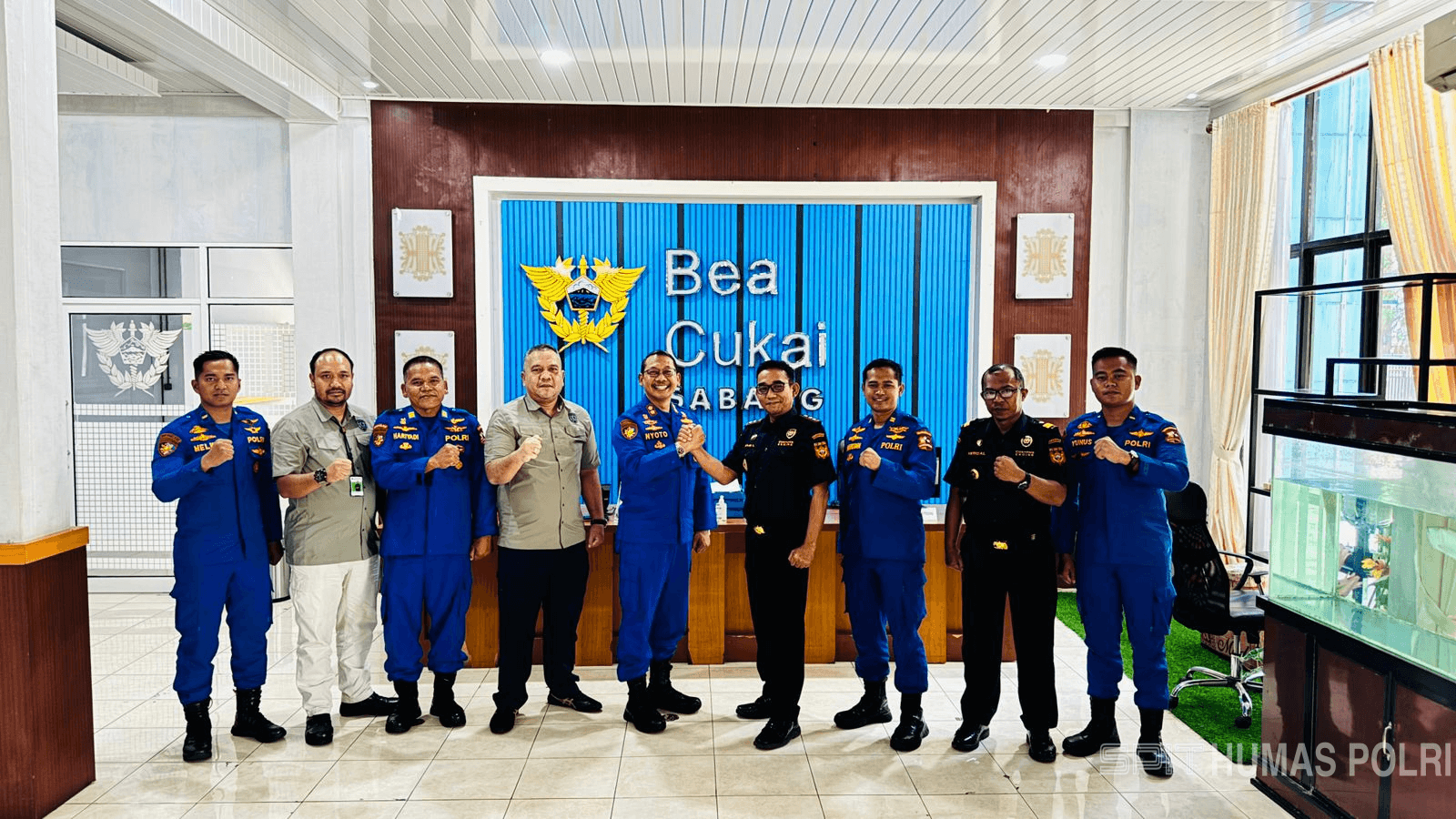 Komandan Bersama PJU Kapal Polisi Wisanggeni-8005 Kunjungi KPPBC Sabang