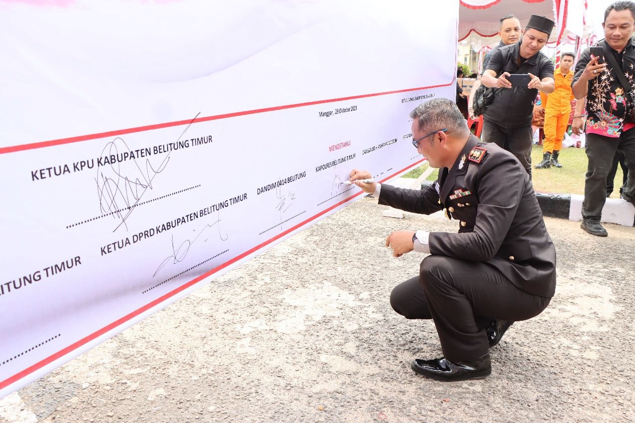 Polres Belitung Timur Gelar Deklarasi Dukungan Pemilu Damai 2024