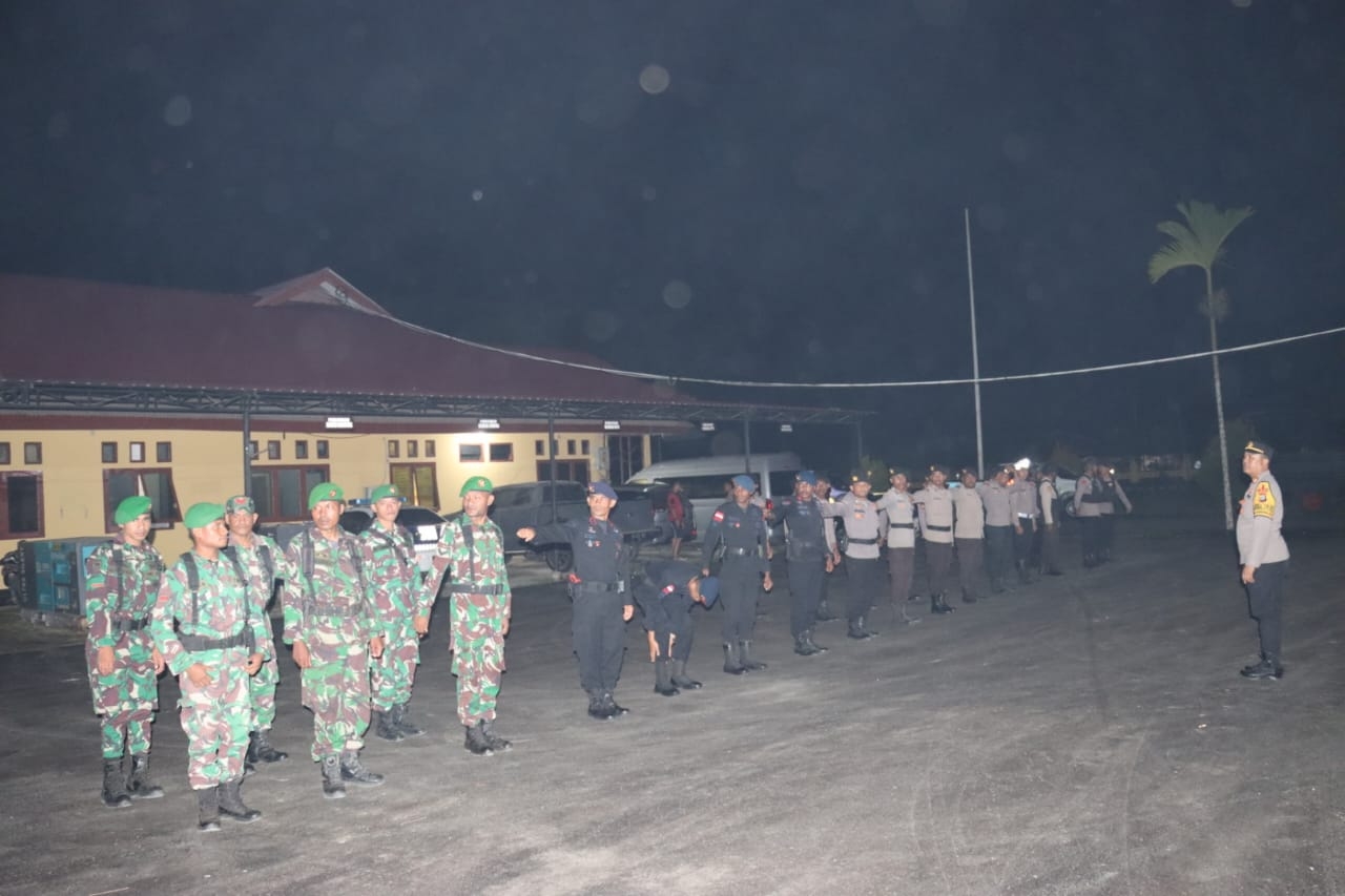Antisipasi 1 Desember, Gabungan Personil TNI-Polri Kabupaten Raja Ampat Laksanakan Apel Gelar Pasukan Dan Patroli Gabungan